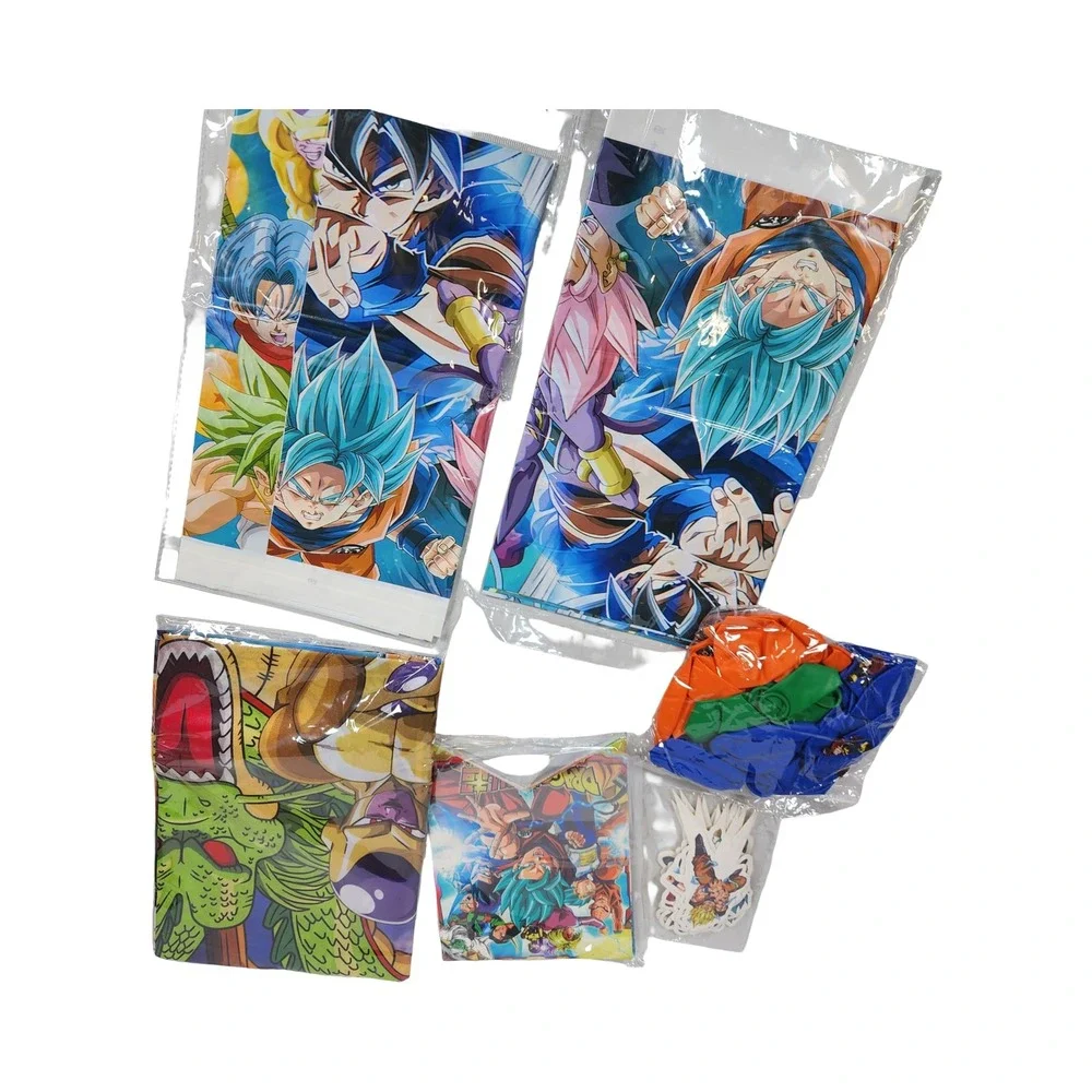 Dragon Ball Super Party Supplies Set Goku Vegeta Birthday Banner Plates Balloons